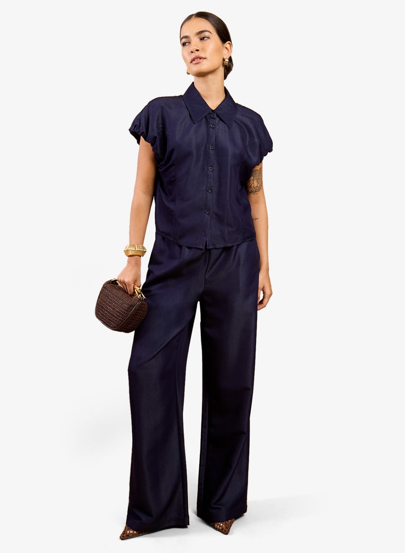 Little Mistress Indigo Denim Top - Image 4